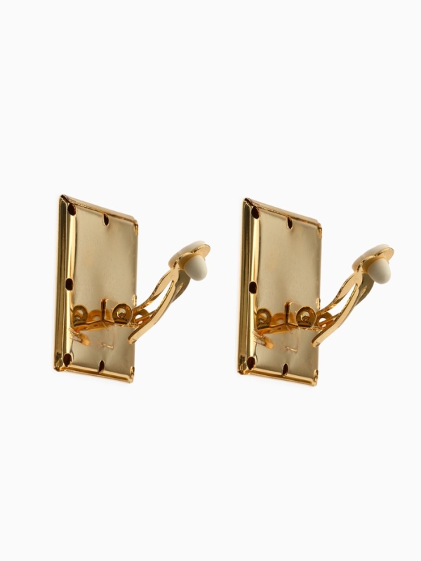 Клипсы «Тренд» квадрат, цвет золото