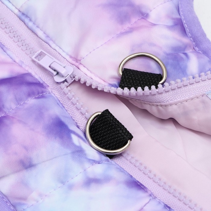 Куртка для собак на молнии  Куртка для собак на молнии "Аметист", размер XS,  сиреневая (ДС 21, ОШ 22, ОГ 30 см)