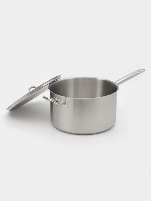 Ковш Hanna Kn&ouml;vell, 9.8 л, d=28, h=16 см, с крышкой, толщина стенки 0.8 мм, индукция, нержавеющая сталь