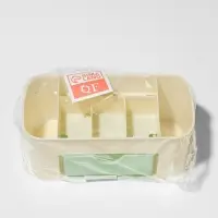 Органайзер для хранения косметики, 6 секций, с ящиком, 21&times;10.5&times;9 см, бежевый, зелёный