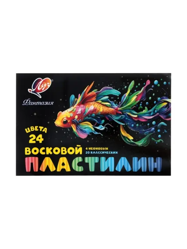 Пластилин мягкий (восковой) &laquo;Луч. Фантазия&raquo;, 24 цвета, 360 г, со стеком, МИКС