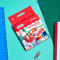 Карандаши цветные 12 цв/наб 6-гран №1School ColorPics короткие, 88 мм