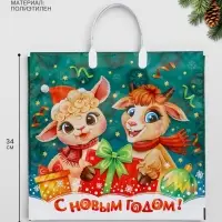 Пакет &laquo;Забияки&raquo;, полиэтиленовый с пластиковой ручкой, 37&times;34 см, 80 мкм