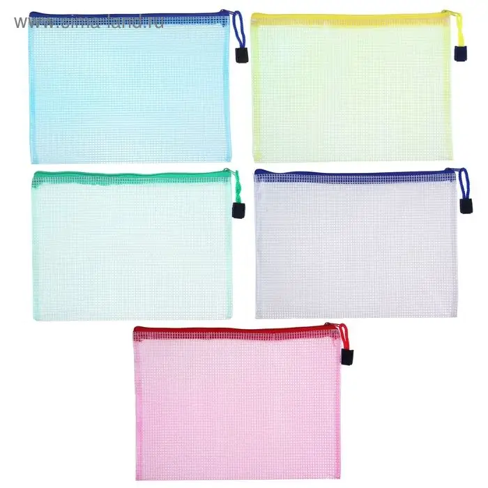 Папка-конверт на молнии Calligrata «Клеточка» А5, (240 х 170 мм), МИКС Папка-конверт на молнии Calligrata «Клеточка» А5, (240 х 170 мм), МИКС