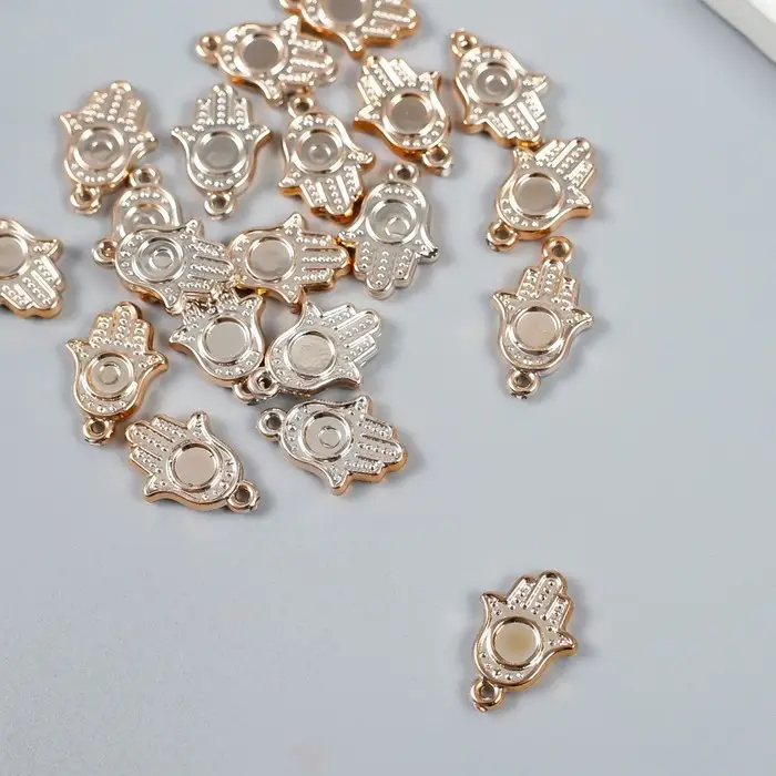 Декор для творчества пластик под металл "Рука Фатимы" золото набор 20 шт 1,3х1,8 см