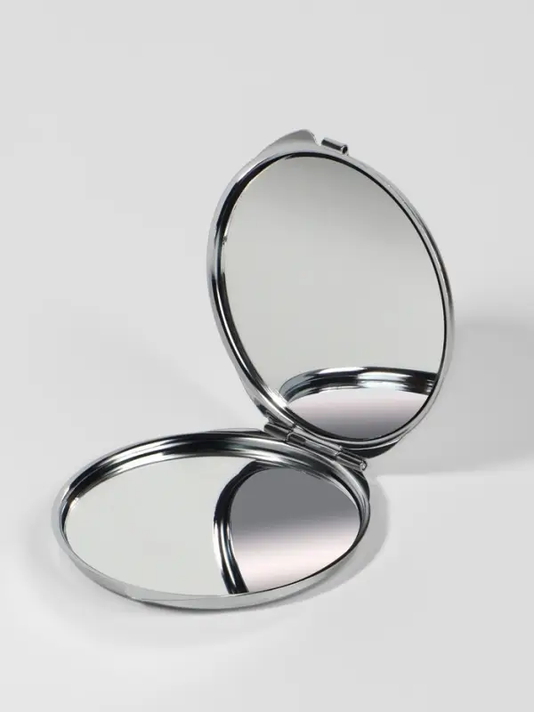 Зеркало складное, d=6 см, серебристое МИКС