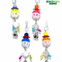 Игрушка для птиц "Дискотека" с зеркалом и шариком, 19 х 4 см, микс цветов