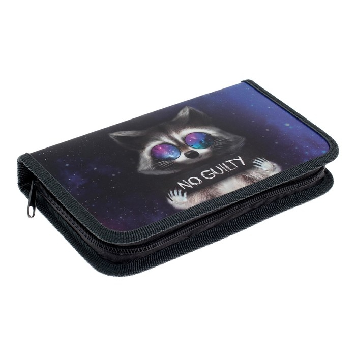 Пенал 1 секция 115 х 205 х 30 мм, Calligrata Пенал 1 секция 115 х 205 х 30 мм, Calligrata "Енот", ламинированный картон