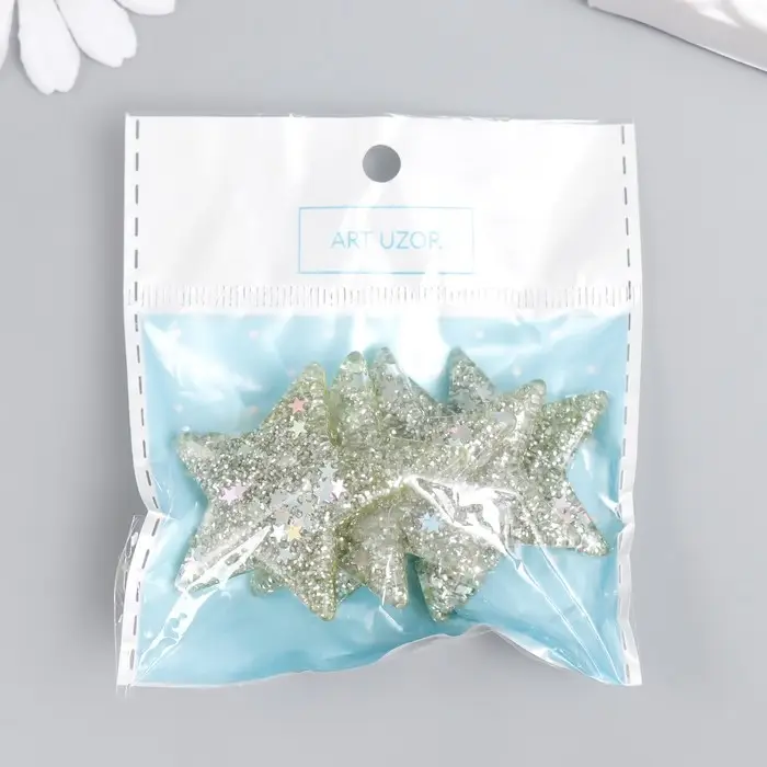 Декор для творчества пластик Декор для творчества пластик "Блестящая звёздочка" золото 3,8х3,8 см