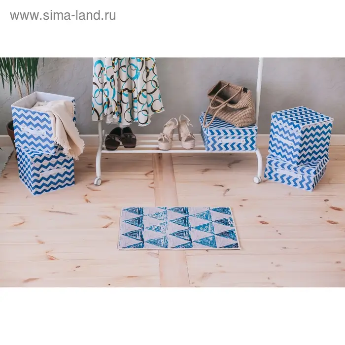 Органайзер для хранения белья «Зигзаг», 24 отделения, 32×32×12 см, цвет синий Органайзер для хранения белья «Зигзаг», 24 отделения, 32×32×12 см, цвет синий