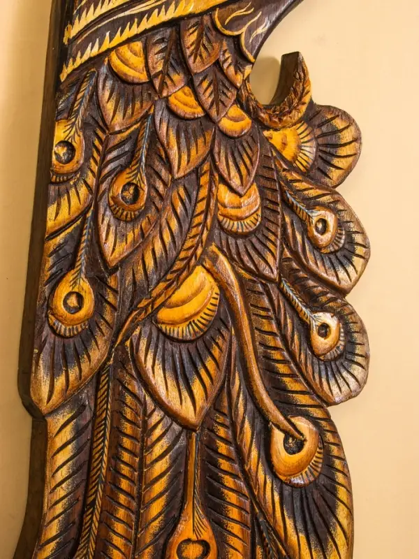 Панно настенное &laquo;Павлин&raquo;, 100 см, дерево албезия