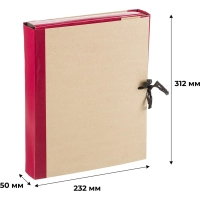 Папка архивная 50мм крафт/бумвинил 4 завязки, бордовая