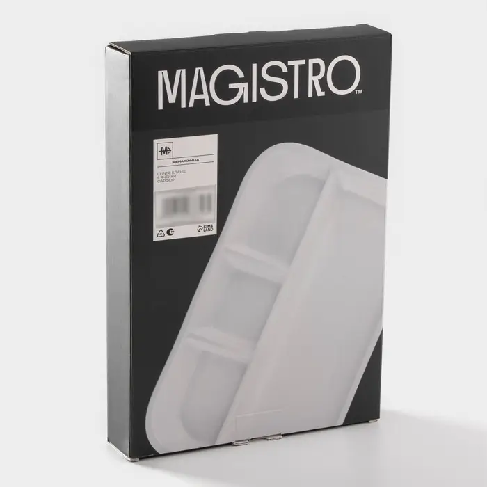 Менажница Magistro &laquo;Бланш&raquo;, 31&times;21&times;3.5 см, 4 ячейки, фарфор, белая