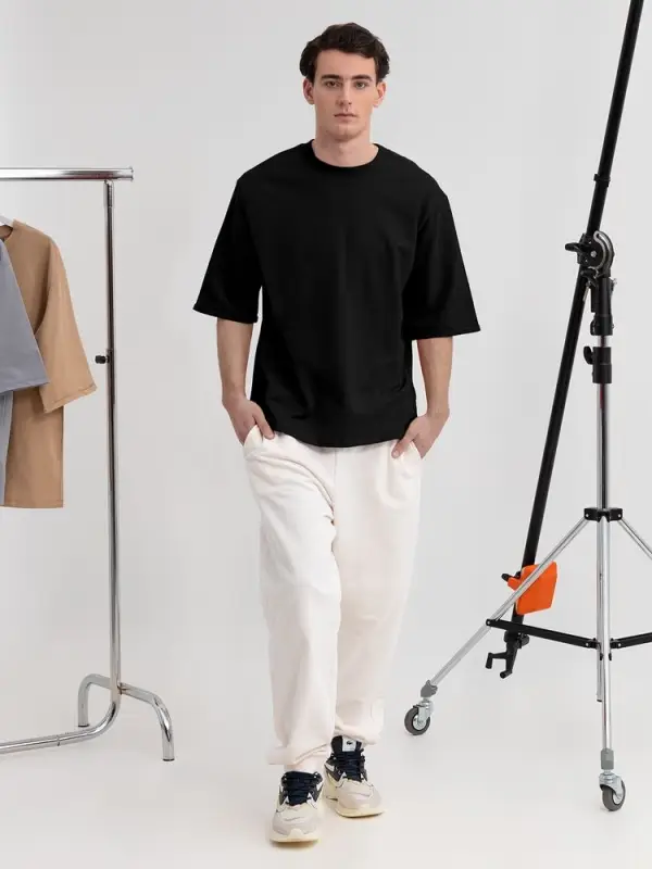 Футболка оверсайз унисекс Kosmos 2.0, черная, размер XS/S