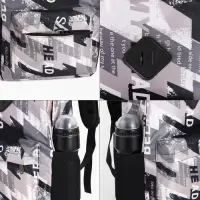 Рюкзак школьный на молнии, с карманами, с абстрактным принтом, размер 30&times;13&times;42 см, серый