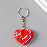 Брелок для ключей &laquo;Сердце с надписью - love&raquo;, резина, 4&times;3&times;1.4 см, МИКС