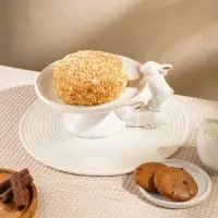 Подставка для торта и пирожных SL Home &laquo;Пасхальные кролики&raquo;, 30.5&times;25&times;15.5 см, доломит, белое