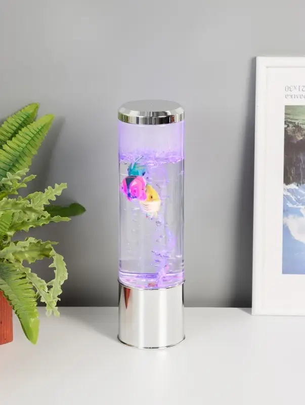 Светильник Светильник "Аквариум с рыбками" LED RGB 4,5Вт USB серебро 8,7х8,7х27 см