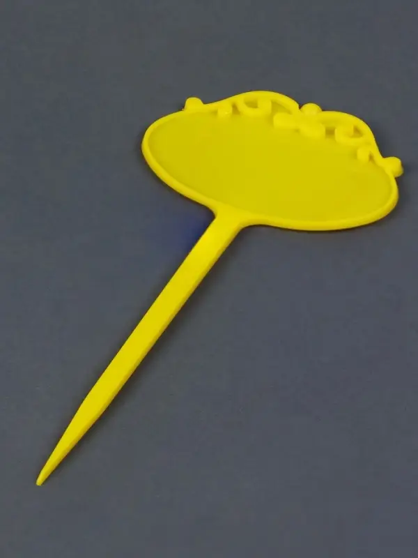 Таблички садовые для маркировки, фигурные, 15 см, набор 20 шт., пластик, жёлтые, Greengo