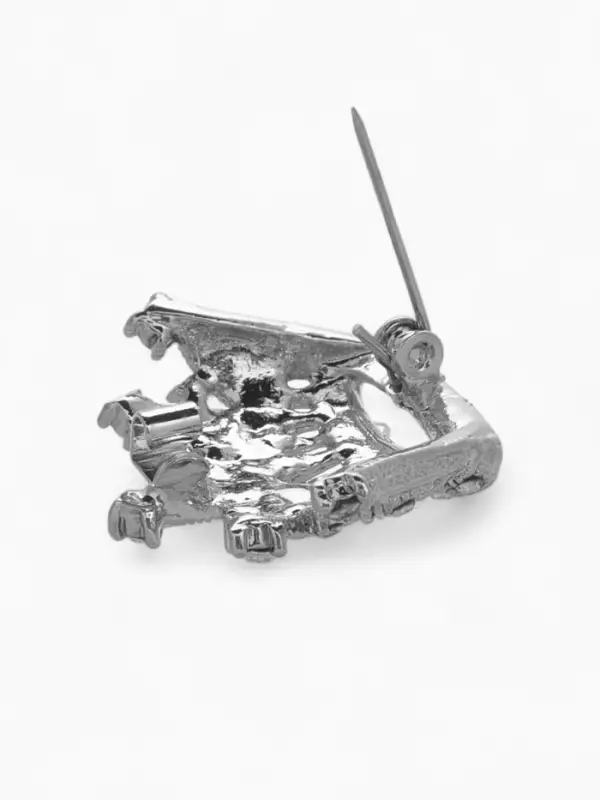 Брошь &laquo;Корона&raquo;, изыск, белая в серебре