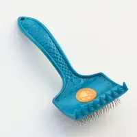 Щётка - пуходёрка большая, основание 68&times;48 мм, мягкая с каплями, бирюзовая