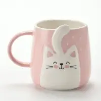 Кружка &laquo;Милый котик&raquo;, 410 мл, керамика, розовая