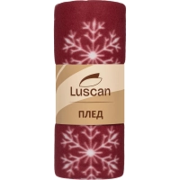 Плед флис Luscan, 130x170 см, 160 г/м2, метель красный