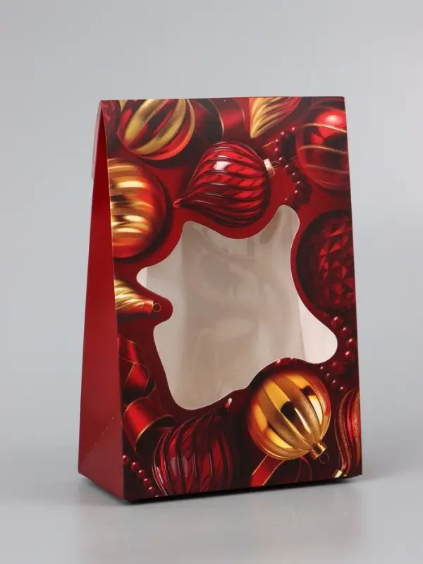 Коробка складная &laquo;Новогодние шары&raquo;, 15&times;7&times;22 см