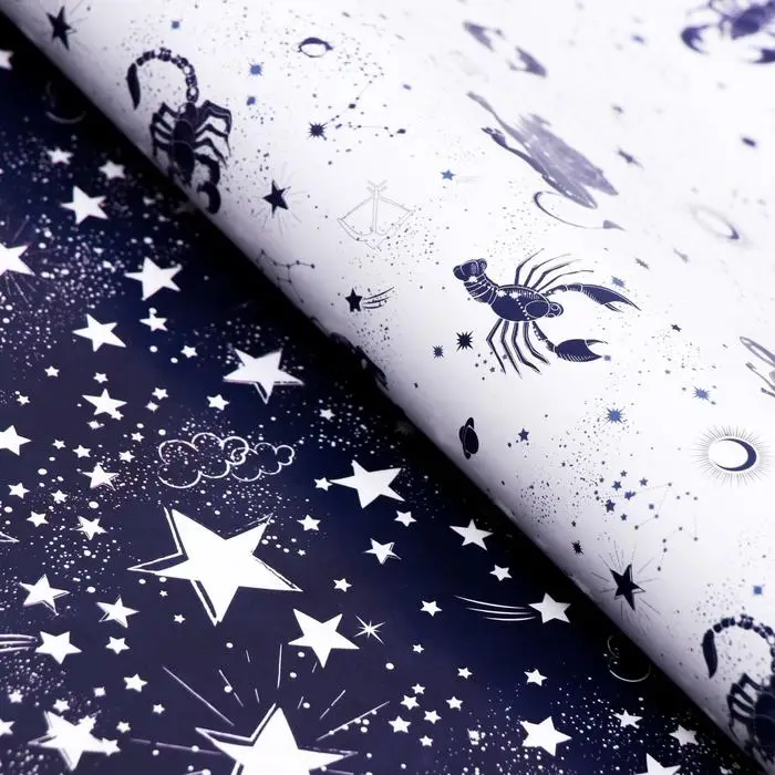 Бумага упаковочная глянцевая двухсторонняя &laquo;Небесные истории&raquo;, 0.5&times;0.7 м,80 г/м