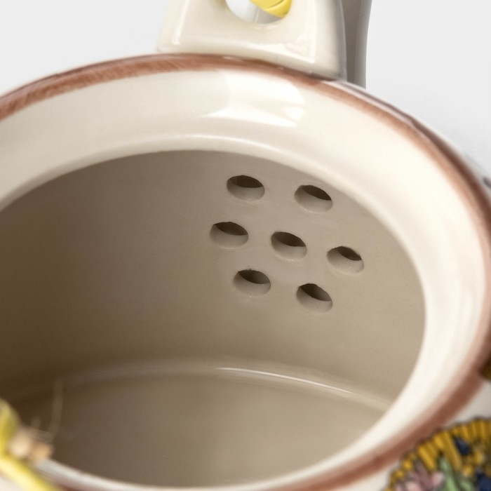 Чайник керамический заварочный с металлическим ситом «Веера», 900 мл Чайник керамический заварочный с металлическим ситом «Веера», 900 мл