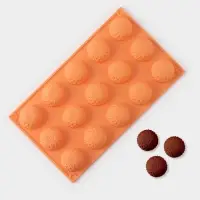 Форма для конфет и шоколада &laquo;Цветы. Хризантема&raquo;, силикон, 29&times;17&times;2 см, 15 ячеек, персиковая