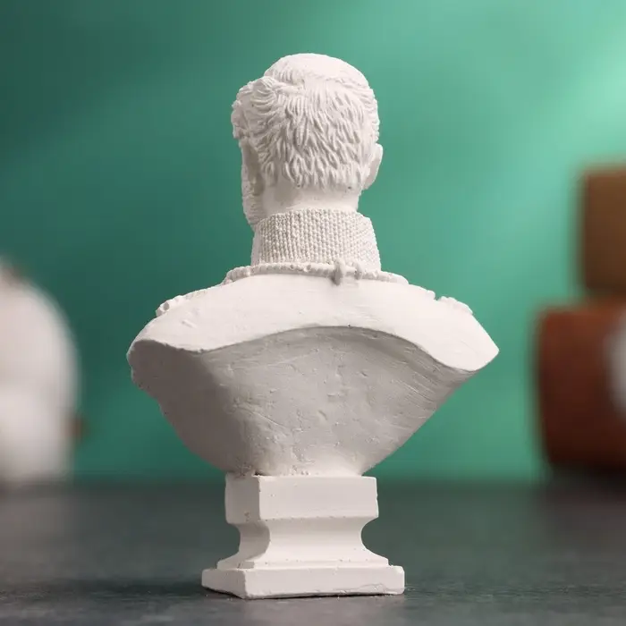 Бюст &laquo;Александр II Император&raquo;, фигурка гипс, белый, 4.5&times;2&times;6 см