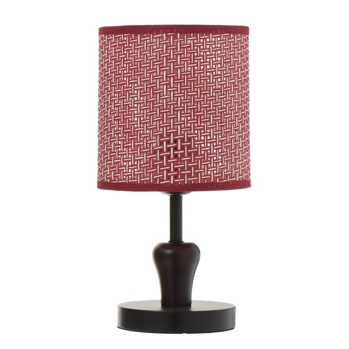 Настольная лампа Настольная лампа "Алькор" Е27 40Вт черно-бордовый 16х16х30 см RISALUX