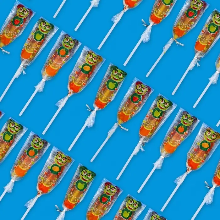 Мармелад фигурный на палочке «Мармеладсы Зоопарк: гусеница», ассорти, 14 г