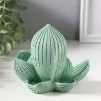 Сувенир полистоун "Лотос и Будда" зелёный 12,5х12,5х11 см