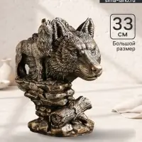 Фигура гипс &laquo;Волк&raquo; 24&times;22&times;33 см, под бронзу