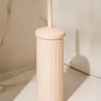 Ёршик для унитаза с подставкой SL Home, силиконовый, 9.6&times;9.6&times;39 см, бежевый