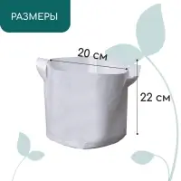 Контейнер с ручками, 22×20 см, 5.5 л, спанбонд, плотность 130 г/м², Greengo