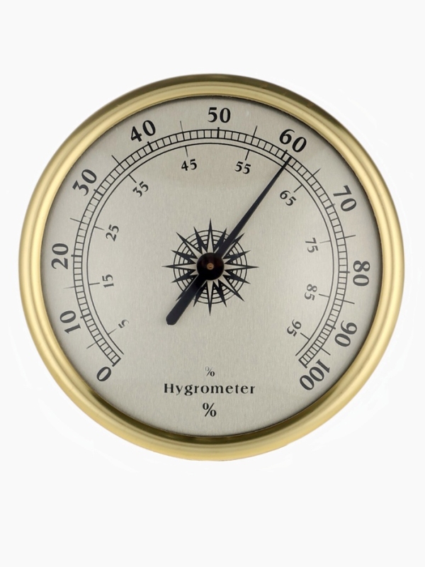 Гигрометр, настенный, d=7,2см, золотая рамка Гигрометр, настенный, d=7,2см, золотая рамка