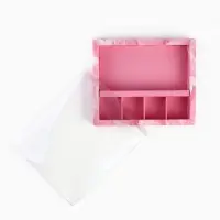 Коробка под 4 конфеты и шоколад с ячейками &laquo;Нежные краски&raquo; 18.8&times;15.7&times;3 см