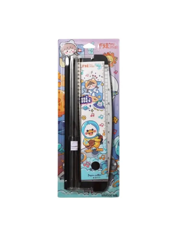 Роликовый резак для бумаги А4, до 3 листов, безопасное лезвие, длина реза 320 мм, в пакете, МИКС