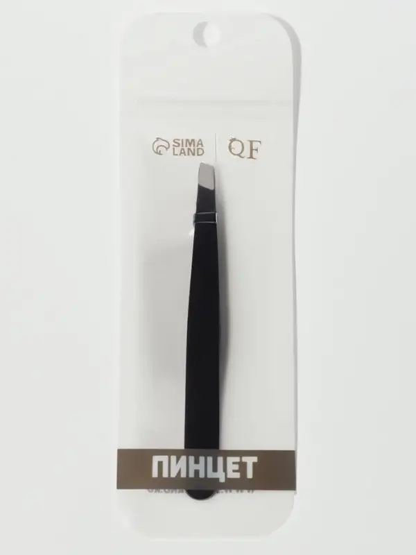 Пинцет скошенный, широкий, 9.5 см, чёрный