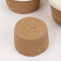 Набор корзин &laquo;Мягкость&raquo; 3 шт. с крышками: 18&times;12, 22&times;13, 27&times;14 см, хлопок, бежевые