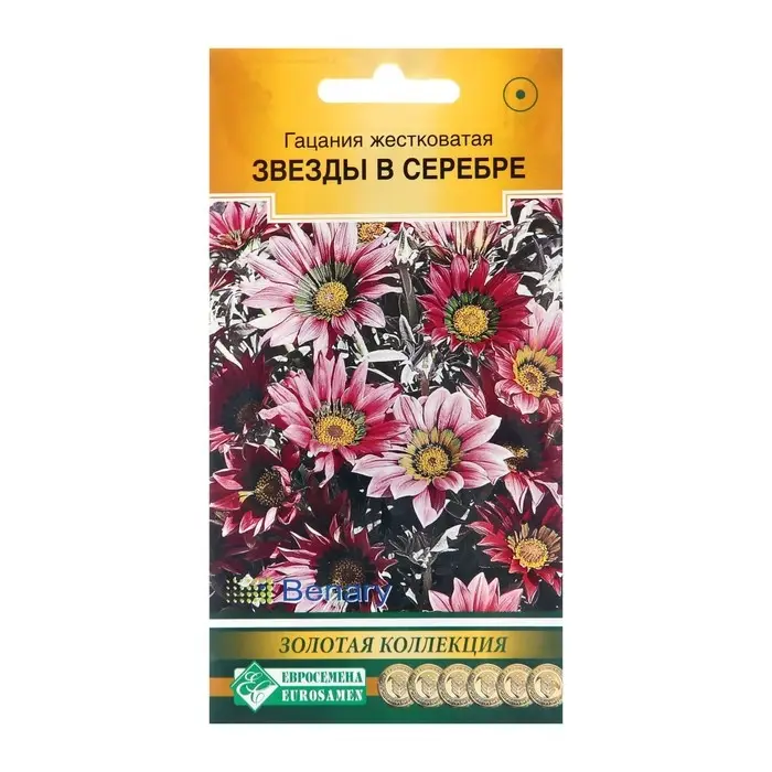Семена цветов Гацания жестковатая  Семена цветов Гацания жестковатая "Звезды в серебре", 5 шт