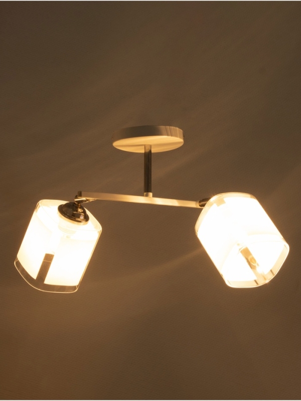 Люстра Люстра "Айрис" 2хЕ27 40Вт бело-хромовый 45х26х27 см BayerLux