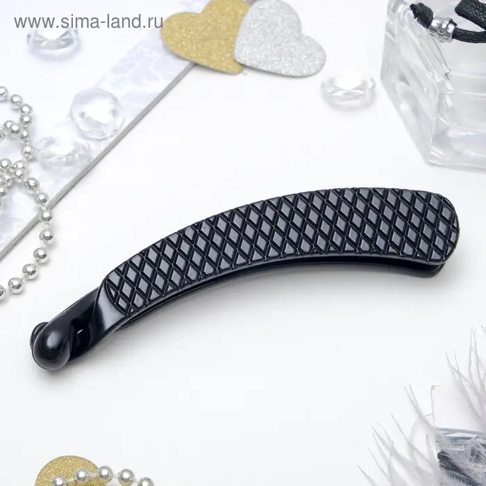 Банан для волос «Классика чёрный», ромбы, 10.5 см, чёрный