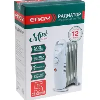 Обогреватель масляный ENGY EN-1705, 5 секций, напольный, 500 Вт, 5 м&sup2;, белый