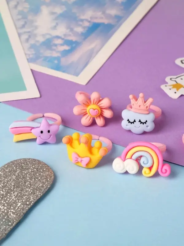 Кольцо &laquo;Выбражулька. Волшебство&raquo;, фасовка 100 шт. форма МИКС, разноцветное, безразмерное