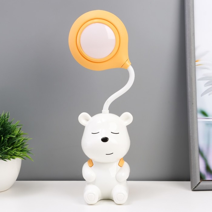 Ночник Ночник "Медвежонок" LED 2Вт USB АКБ бело-желтый 22х13х7 см RISALUX