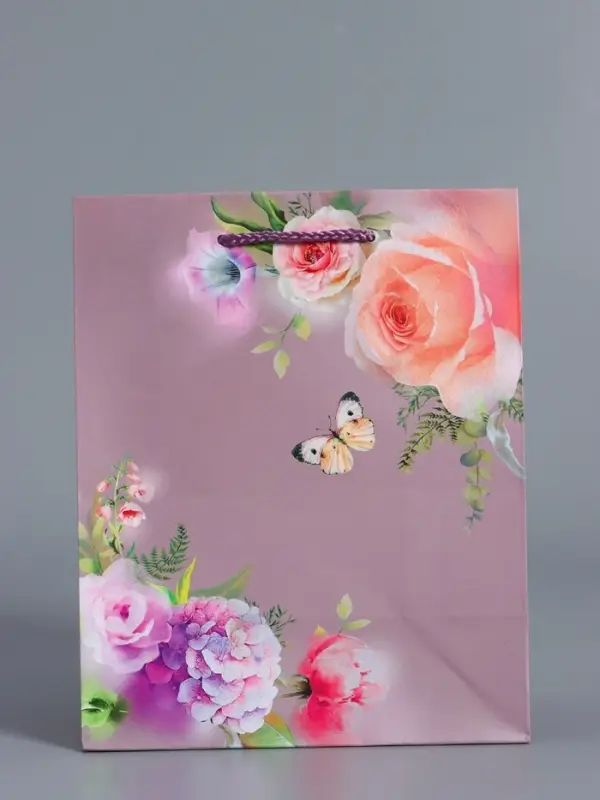 Пакет подарочный ламинированный, "Танец бабочки" 18 х 22,3 х 10 см